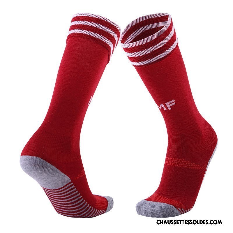 Chaussettes Longues Homme Absorber La Sueur Porter Antidérapant Long Stock Serviette Entraînement Rouge