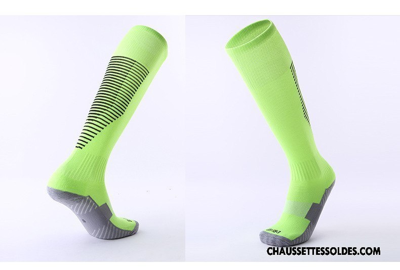 Chaussettes Longues Homme Adulte Absorber La Sueur Long Stock Rayé Antidérapant Mouvement Vert