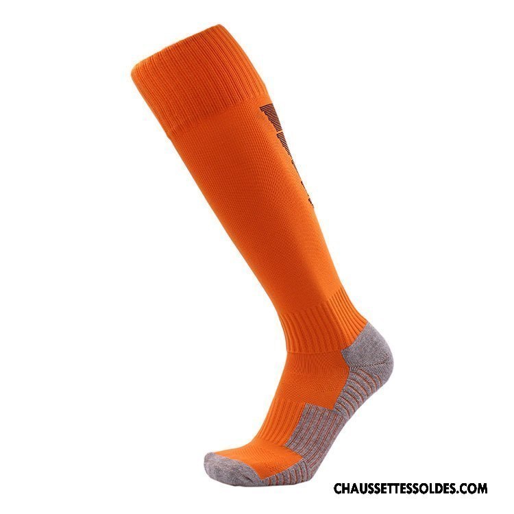 Chaussettes Longues Homme Antidérapant Mouvement Orange Serviette Haute Long Stock
