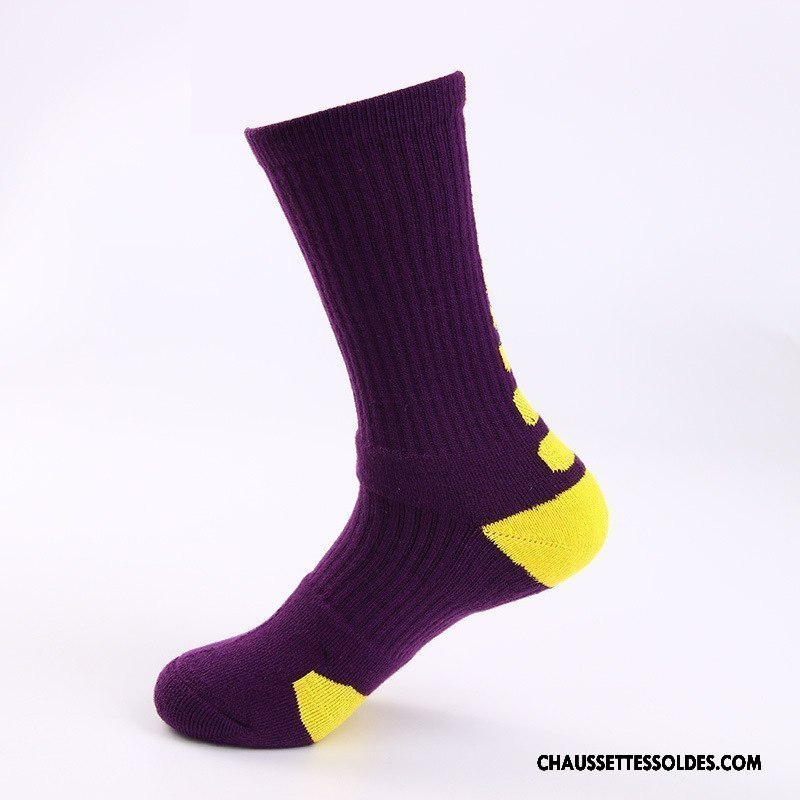 Chaussettes Longues Homme Coton Bio Haute Milieu Absorber La Sueur Cushioning Serviette Bleu