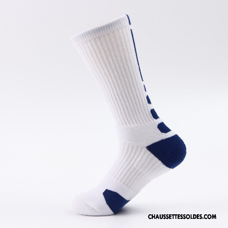 Chaussettes Longues Homme Coton Bio Haute Milieu Absorber La Sueur Cushioning Serviette Bleu