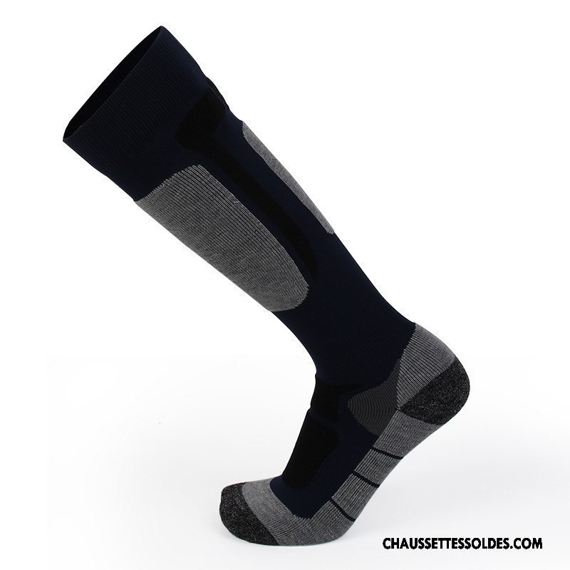 Chaussettes Longues Homme Coton Respirant Mouvement Antidérapant Serviette Basket Gris