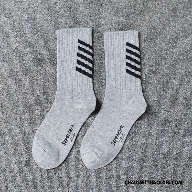 Chaussettes Longues Homme Hiver Haute Thermiques Coton Bio Europe Tendance Blanc Noir Gris
