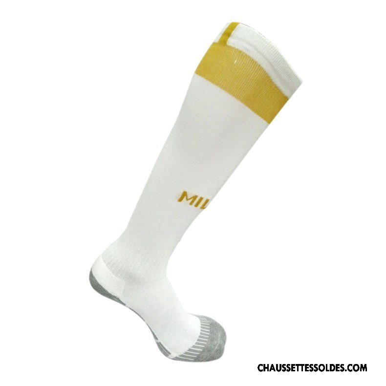 Chaussettes Longues Homme Long Stock Adulte Antidérapant Renforcé Serviette Absorber La Sueur Blanc