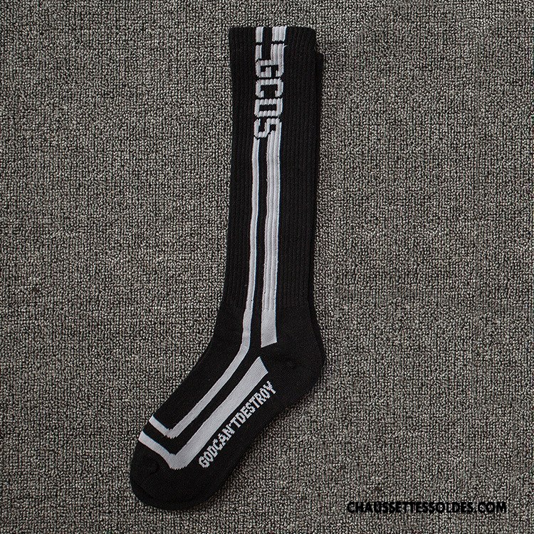 Chaussettes Longues Homme Milieu Tendance Europe Rue Vent D'université Chaussette Longue Noir