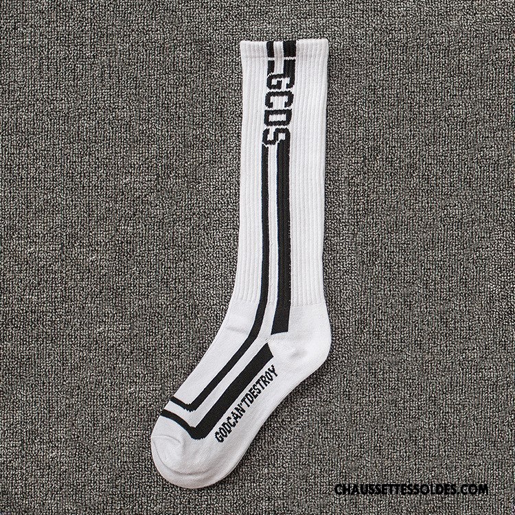 Chaussettes Longues Homme Milieu Tendance Europe Rue Vent D'université Chaussette Longue Noir