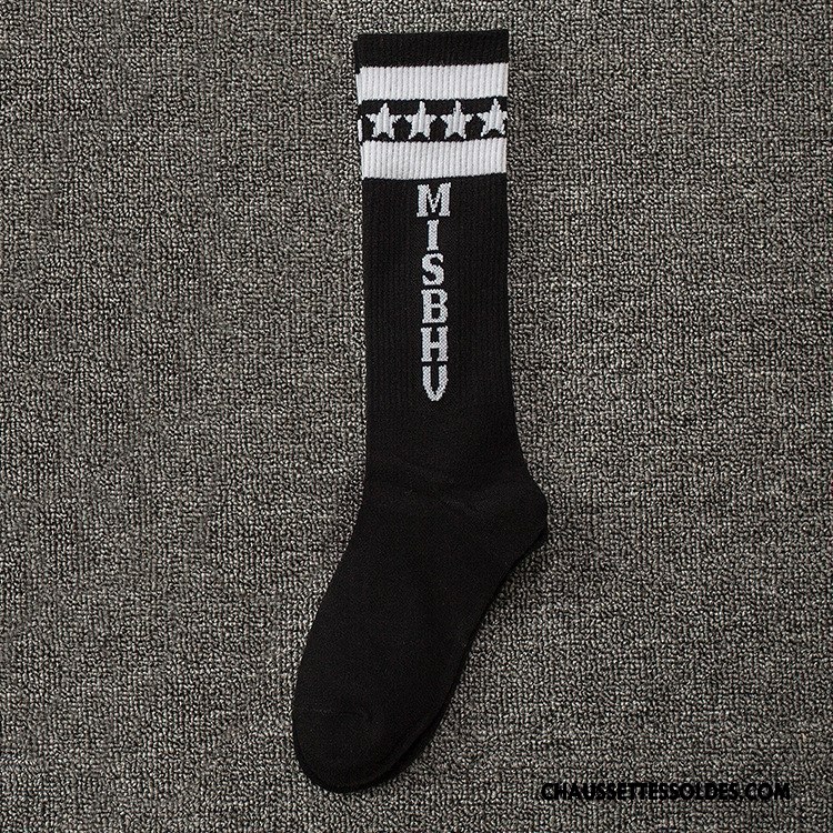 Chaussettes Longues Homme Milieu Tendance Europe Rue Vent D'université Chaussette Longue Noir