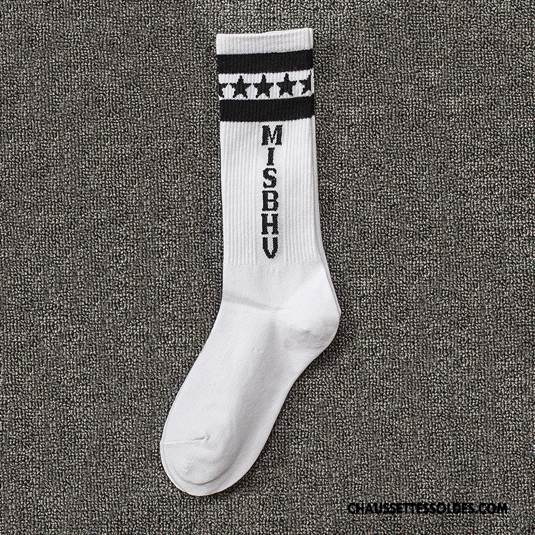 Chaussettes Longues Homme Milieu Tendance Europe Rue Vent D'université Chaussette Longue Noir