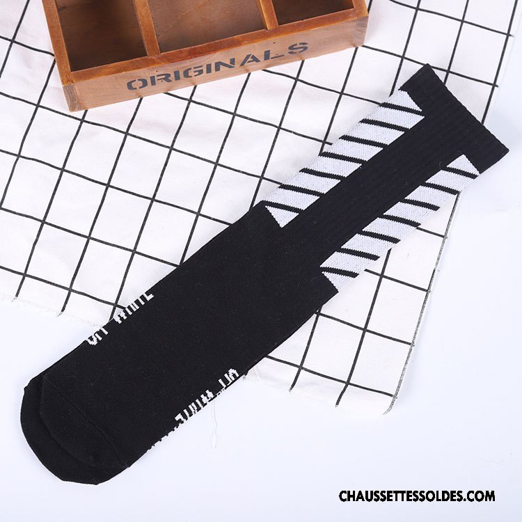 Chaussettes Longues Homme Mouvement Milieu Hip Hop Marque De Tendance Printemps Personnalité Blanc