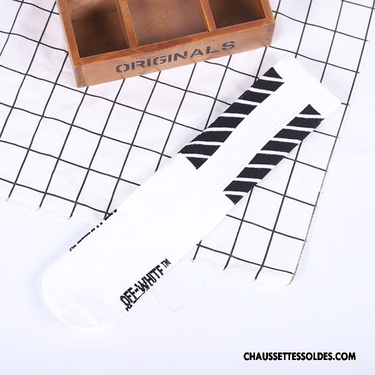 Chaussettes Longues Homme Mouvement Milieu Hip Hop Marque De Tendance Printemps Personnalité Blanc
