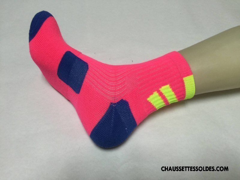 Chaussettes Longues Homme Protection Serviette Renforcé Métier Basket Mouvement Rouge