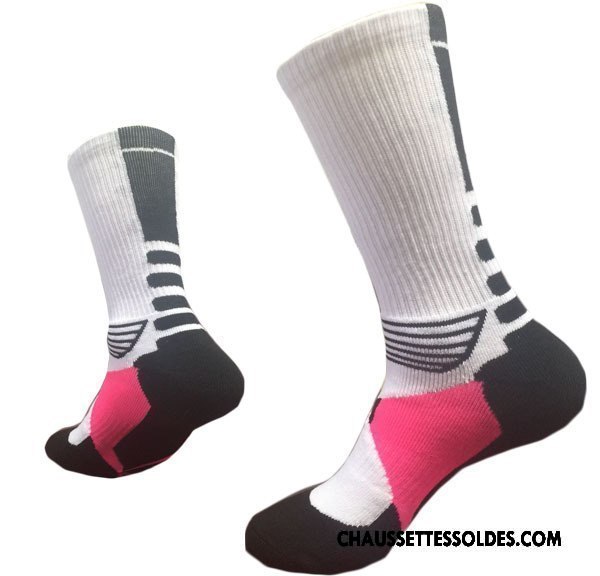 Chaussettes Longues Homme Protection Serviette Renforcé Métier Basket Mouvement Rouge