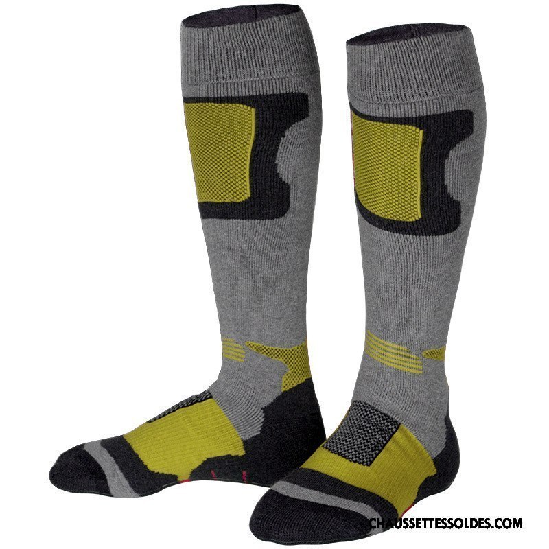 Chaussettes Longues Homme Thermiques Femme Escalade Séchage Rapide Randonnée Renforcé Gris Foncé