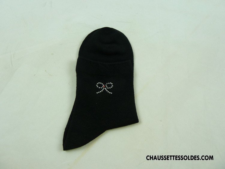 Chaussettes Mi Hautes Femme 100% Coton Clair Anti-odeur Papillon Respirant Absorber La Sueur Jaune