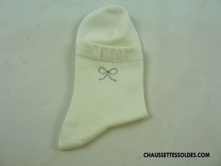 Chaussettes Mi Hautes Femme 100% Coton Clair Anti-odeur Papillon Respirant Absorber La Sueur Jaune