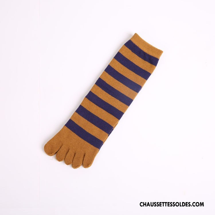 Chaussettes Mi Hautes Femme 100% Coton Milieu Cinq Doigts Marron / Brun