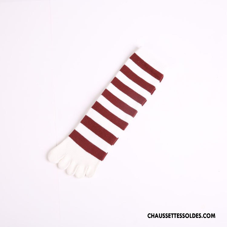 Chaussettes Mi Hautes Femme 100% Coton Milieu Cinq Doigts Marron / Brun