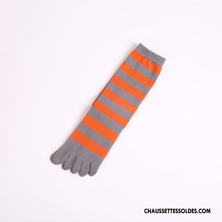 Chaussettes Mi Hautes Femme 100% Coton Milieu Cinq Doigts Marron / Brun