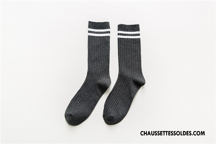 Chaussettes Mi Hautes Femme 100% Coton Milieu Nouvelles Arrivées Toutes Les Saisons Coton Bio Noir