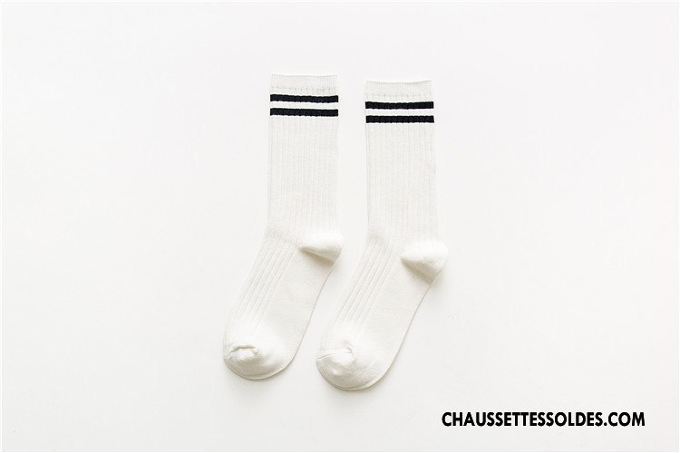 Chaussettes Mi Hautes Femme 100% Coton Milieu Nouvelles Arrivées Toutes Les Saisons Coton Bio Noir