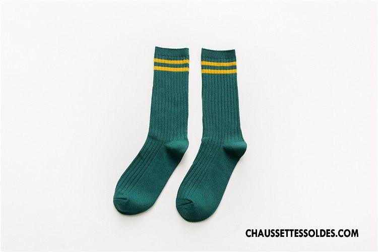 Chaussettes Mi Hautes Femme 100% Coton Milieu Nouvelles Arrivées Toutes Les Saisons Coton Bio Noir