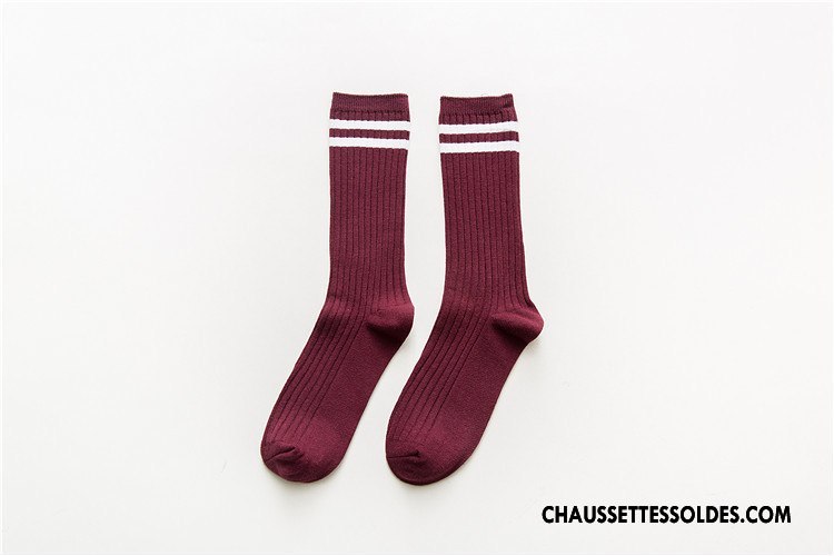 Chaussettes Mi Hautes Femme 100% Coton Milieu Nouvelles Arrivées Toutes Les Saisons Coton Bio Noir