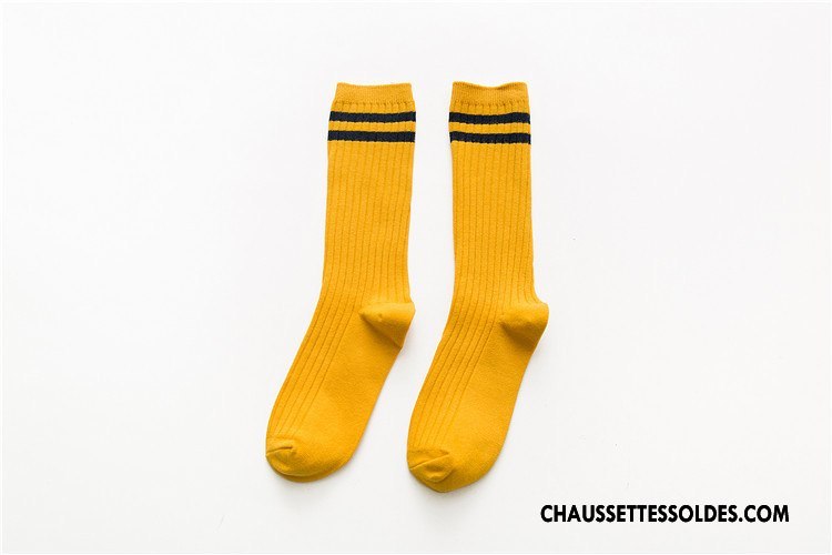 Chaussettes Mi Hautes Femme 100% Coton Milieu Nouvelles Arrivées Toutes Les Saisons Coton Bio Noir