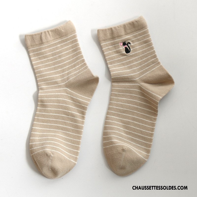 Chaussettes Mi Hautes Femme 100% Coton Milieu Tous Les Assortis Chaussettes En Coton Dame Respirant Gris
