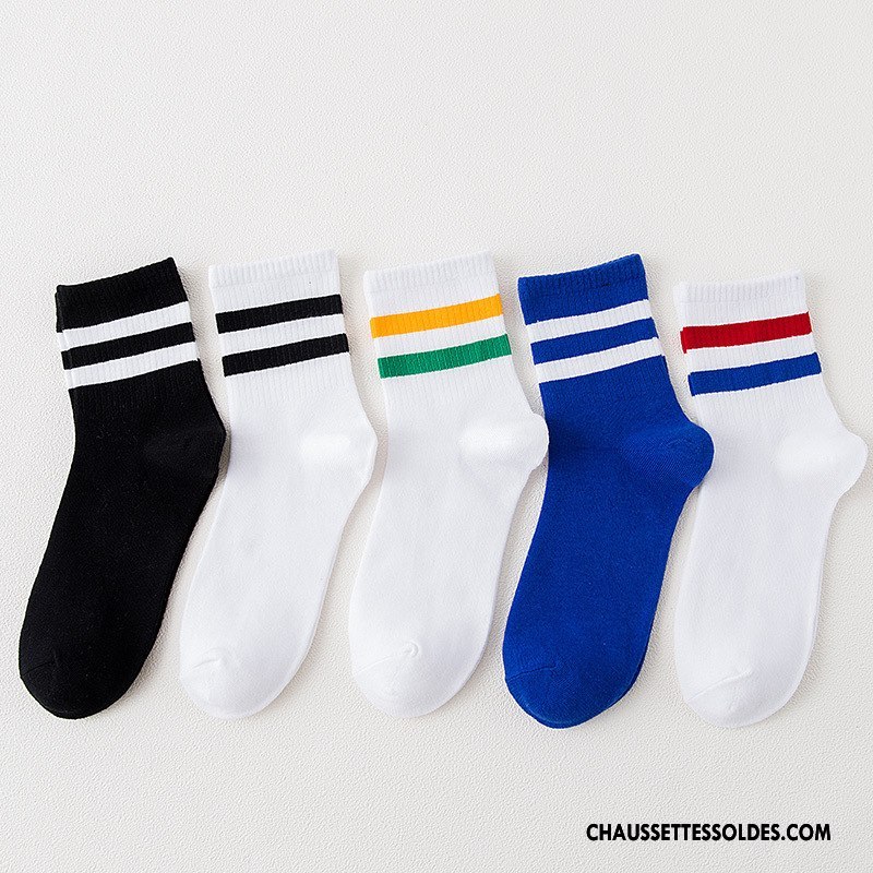 Chaussettes Mi Hautes Femme 100% Coton Mouvement Le Nouveau Hiver Milieu L'automne Blanc