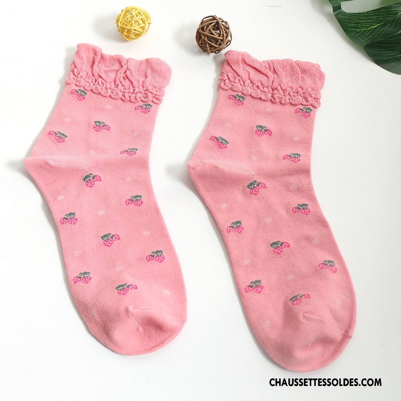 Chaussettes Mi Hautes Femme Absorber La Sueur Mode Court Tendance Respirant Dame Jaune