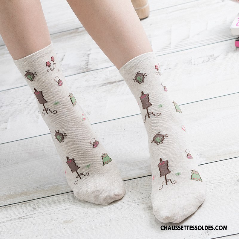 Chaussettes Mi Hautes Femme Adulte L'automne Charmant Fluide Doux Le Nouveau Hiver Gris