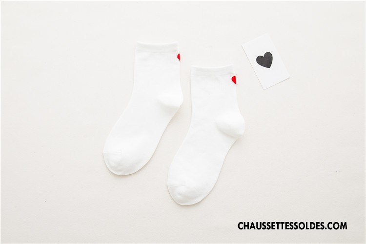 Chaussettes Mi Hautes Femme Amour Hiver Milieu Chaussette Courte Nouveau Le Nouveau Blanc