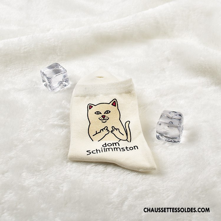 Chaussettes Mi Hautes Femme Animal Milieu Mode Modèle Tous Les Assortis Le Nouveau Gris