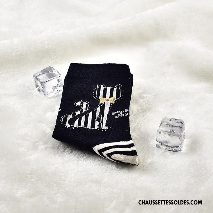 Chaussettes Mi Hautes Femme Animal Milieu Mode Modèle Tous Les Assortis Le Nouveau Gris