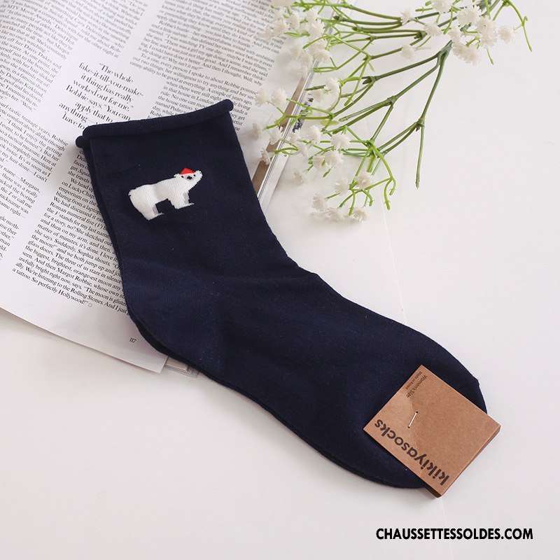 Chaussettes Mi Hautes Femme Animal Simple Généreuse Long Stock Mode Ourlet Rose