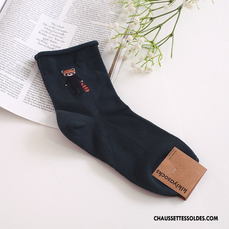 Chaussettes Mi Hautes Femme Animal Simple Généreuse Long Stock Mode Ourlet Rose