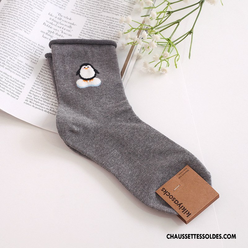 Chaussettes Mi Hautes Femme Animal Simple Généreuse Long Stock Mode Ourlet Rose