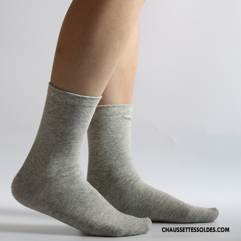 Chaussettes Mi Hautes Femme Anti-odeur Dame Respirant Fleurs Milieu Chaussettes En Coton Pure Bleu