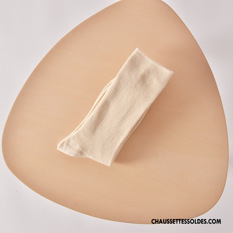 Chaussettes Mi Hautes Femme Art Matelassé L'automne Hiver Rétro Jaune