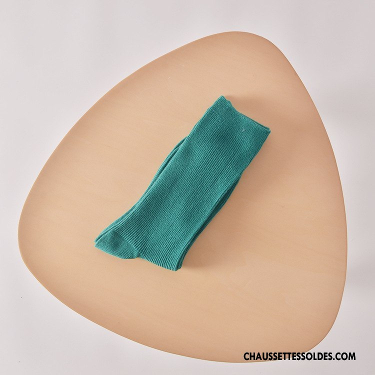 Chaussettes Mi Hautes Femme Art Matelassé L'automne Hiver Rétro Jaune