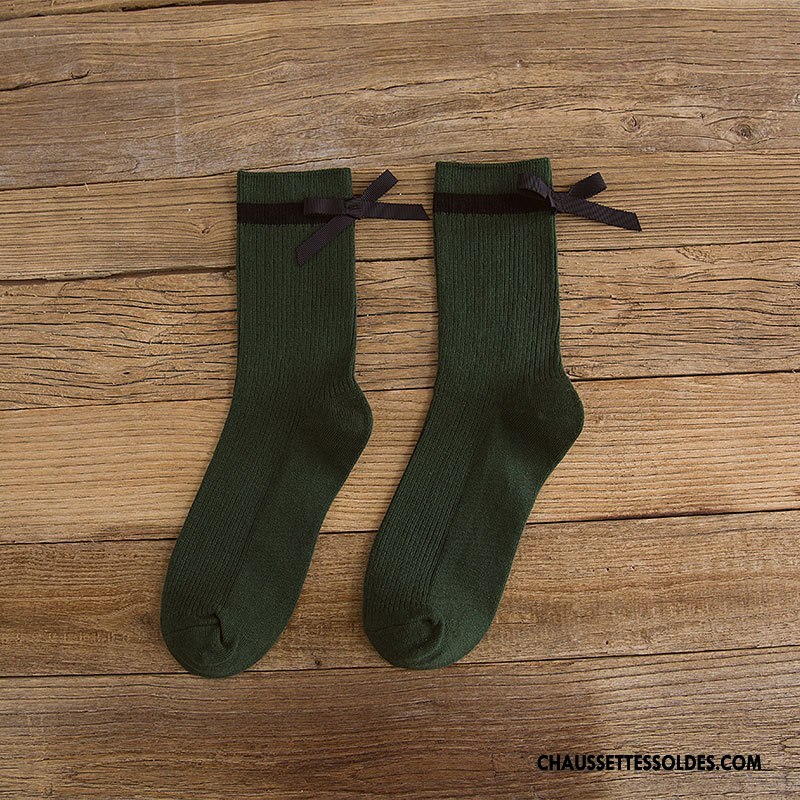 Chaussettes Mi Hautes Femme Beige Papillon Nouvelles Arrivées Hiver Dame L'automne Blanc