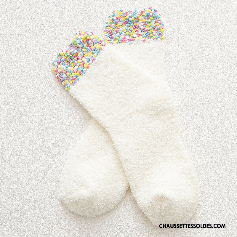 Chaussettes Mi Hautes Femme Blanc