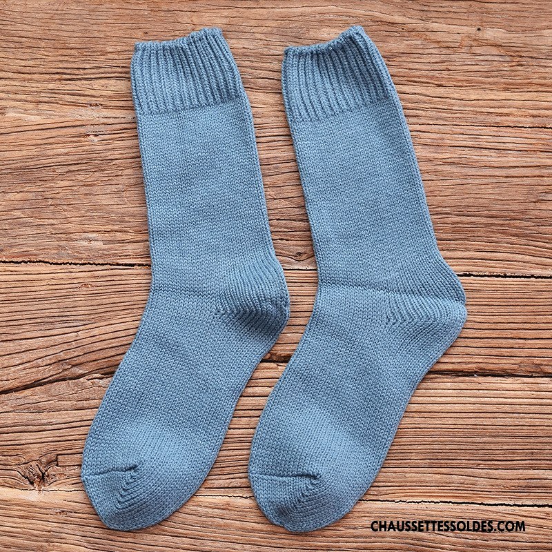 Chaussettes Mi Hautes Femme Bottes Courtes Renforcé Rétro Mélangé Rouge