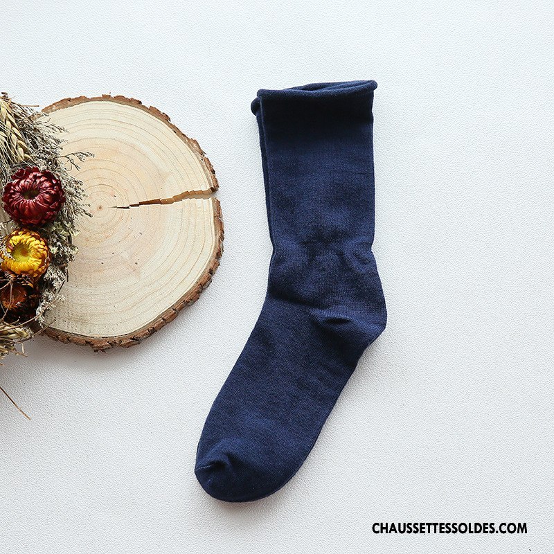 Chaussettes Mi Hautes Femme Bouche Libre Élève Chaussette Courte 100% Coton Ourlet Enceintes Pure Or