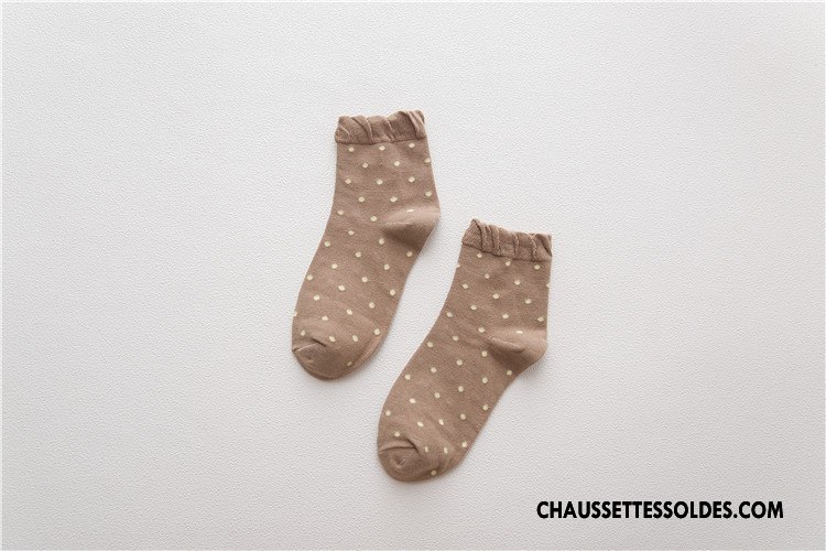 Chaussettes Mi Hautes Femme Bulle Le Nouveau Milieu Points Petit Chaussettes En Coton Rose