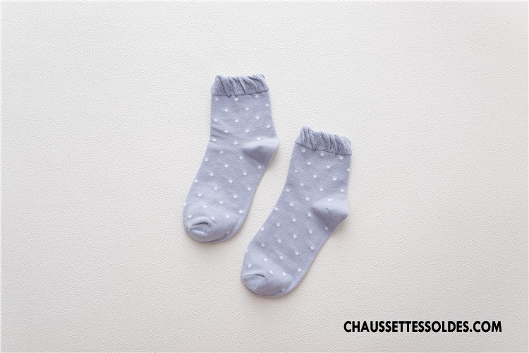 Chaussettes Mi Hautes Femme Bulle Le Nouveau Milieu Points Petit Chaussettes En Coton Rose
