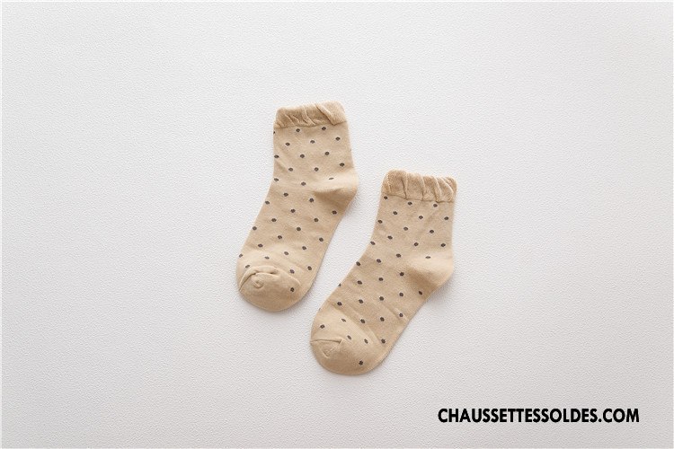 Chaussettes Mi Hautes Femme Bulle Le Nouveau Milieu Points Petit Chaussettes En Coton Rose