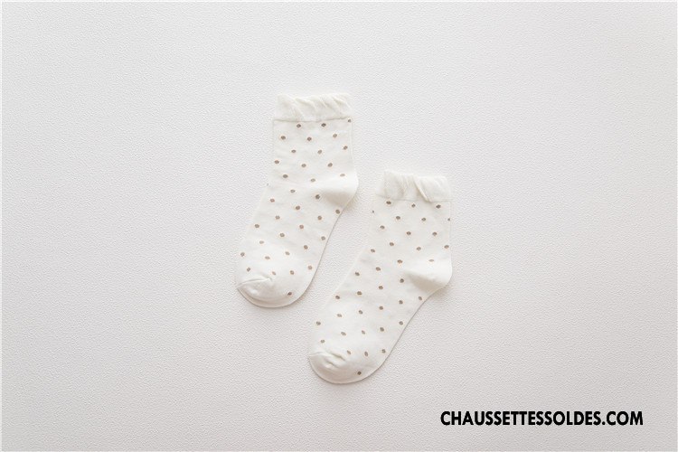 Chaussettes Mi Hautes Femme Bulle Le Nouveau Milieu Points Petit Chaussettes En Coton Rose