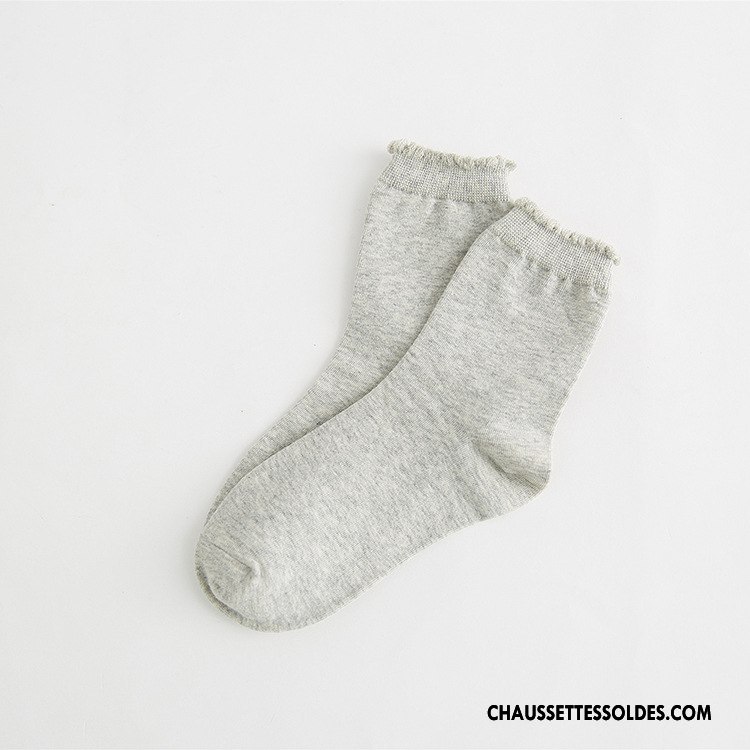 Chaussettes Mi Hautes Femme Bulle Milieu Chaussette Longue Casual L'automne Nouvelles Arrivées Pure Rose