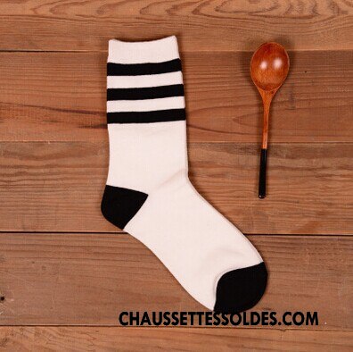 Chaussettes Mi Hautes Femme Campus Vent Coton Bio Étoile Homme Milieu Nouvelles Arrivées Blanc Noir